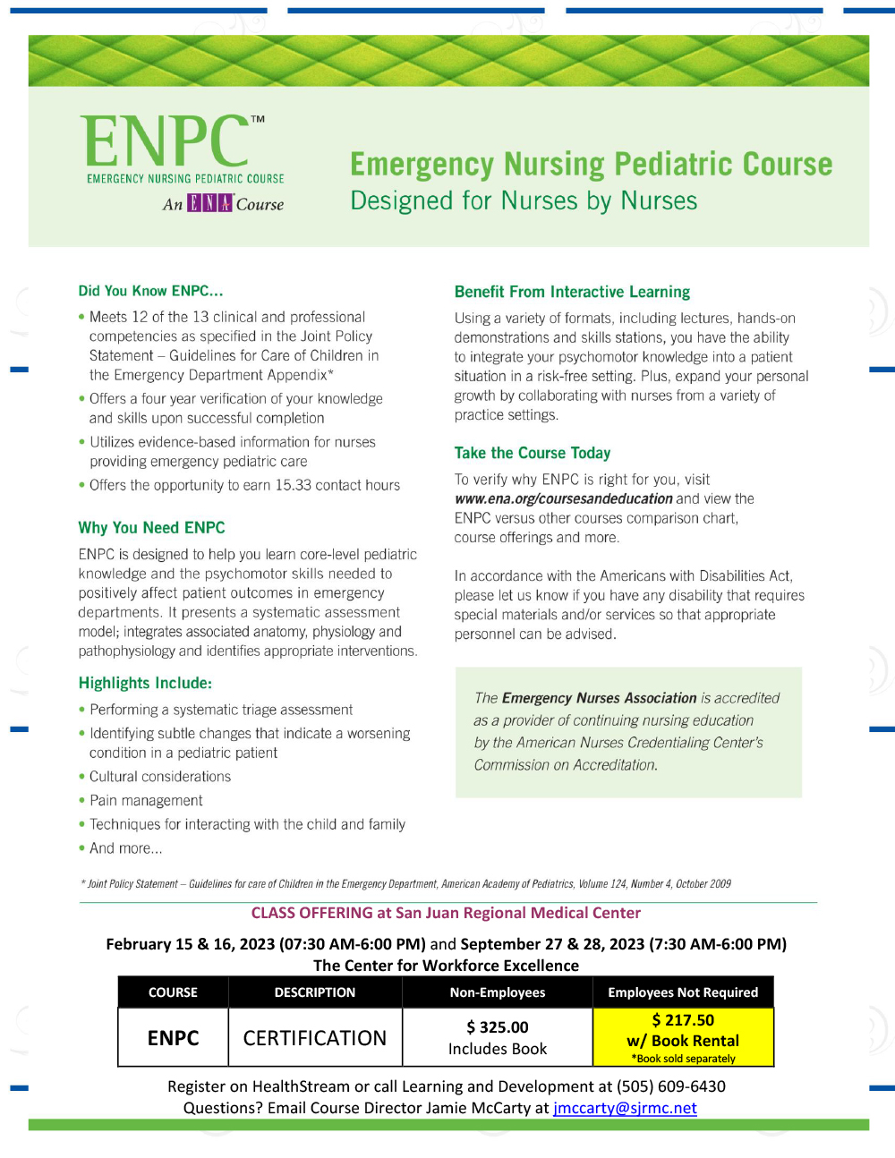 Emergency Nursing Pediatrics Course (ENPC) ResusMed